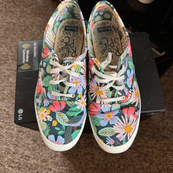 Keds x Rifle Paper Co. Navy Floral Champion Dovecote - Picture 1 of 6